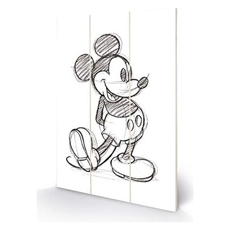 DISNEY MW11129P IMPRESSION SUR BOIS 20 X 29,5CM (MICKEY MOUSE), MULTICOLORE, 5 X 1, 2 CM