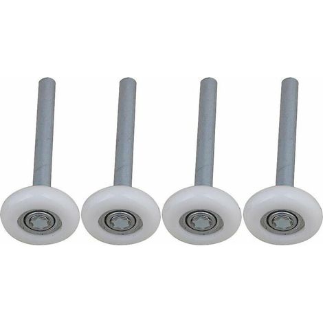 Lot de 4 roulettes de porte de garage en nylon à roulement à billes scellé avec tige de 115 mm (1/5)