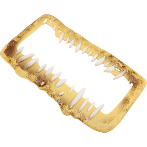 Cadre de plaque d'immatriculation décoratif en ABS, motif dents, kaki, pour homme et femme. Cadeau idéal. (1/5)