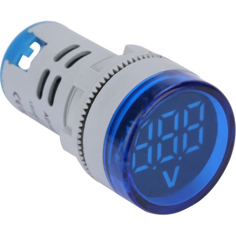 Voyant LED indicateur de tension numérique afficheur voltmètre DC rond témoin lumineux bleu (1/5)