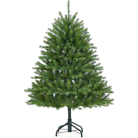 Sapin de Noël Artificiel Éclairé – 500 Lumièreères LED RGBW Multicolores, 9 Modes, Sections Articulées, Pied Interrupteur – Décoration Intérieure Fêtes – 4.5 Pieds (1/5)