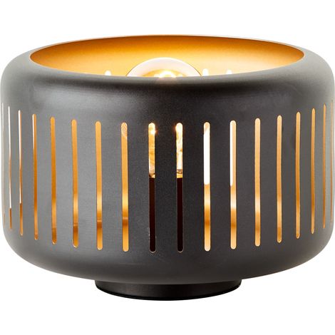 Brilliant Lampe Tyas Tischleuchte schwarz/gold Aluminium/Metall schwarz 1x A60, E27, 60 W