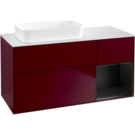 V&B Waschtischunterschrank Wandbeleuchtung Finion 120x60 cm, Reg re bla m Lac, Peony Matt (1/2)