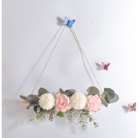 Couronne de fleurs artificielles, couronne de fête décorative, couronne de pivoines réalistes-AquaForge (1/5)