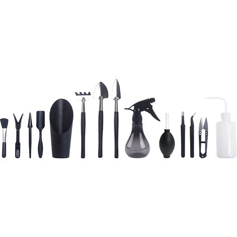 Outils De Jardinage - Ensemble De 14 Pièces En Acier Inoxydable Et Bois - Pour Plantes Grasses Et Bonsaï - Usage Intérieur Et Extérieur (1/5)