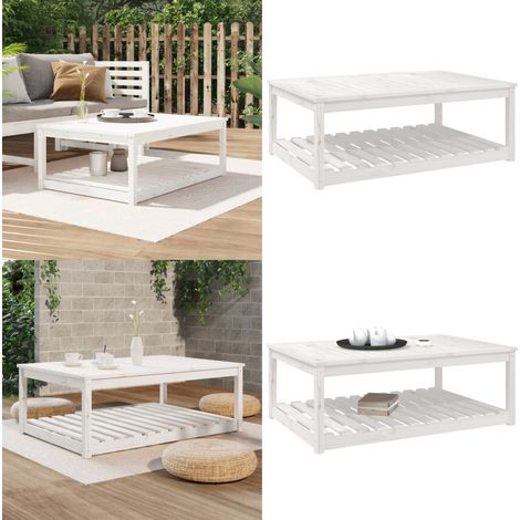 Gartentisch Weiß 121x82,5x45 cm Massivholz Kiefer - Gartentisch - Esszimmertisch - Terrassenmöbel - Holzmöbel - Kiefernholz - Home & Living (1/5)
