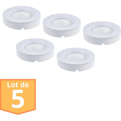 Lot de 5 spots LED 3W ronds saillies – Éclairage blanc naturel 4200K – Installation simple sur tous supports – Faible consommation 3W – Horoz Electric