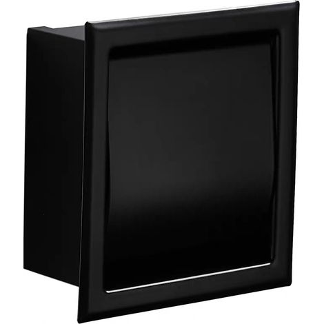 Sollbry Portarrollos de papel higiénico empotrado negro mate, de acero inoxidable, para baño. (1/5)