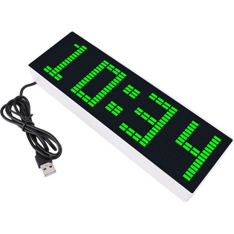 USB-powered LED display of the music spectrum, RGB, voice-controlled rhythm-activated colored light, with electronic clock function (1/5)