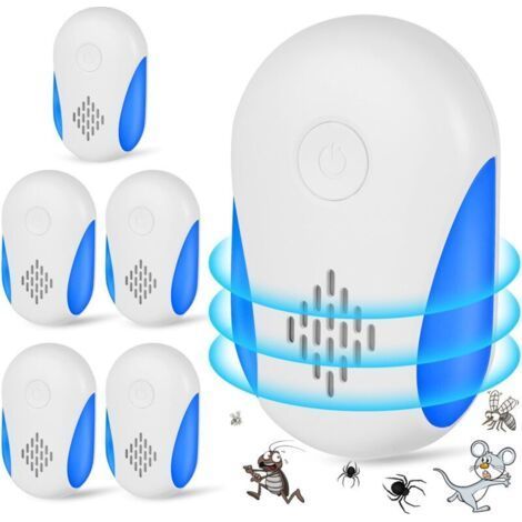 Pack of 6 Ultrasonic Pest Repellent, Indoor Ultrasonic Mosquito Repellent, Mouse Repellent, Ultrasonic Mice and Rat Repellent for Rodents, Mosquitoes, Spiders, Cockroaches, Mouches (1/5)