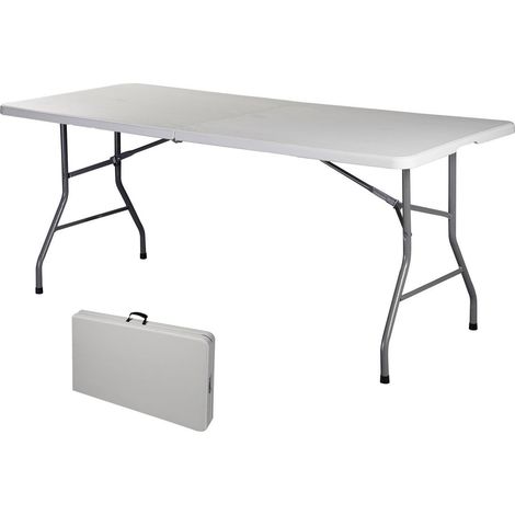 COSTWAY Klapptisch 183x76x74 cm Campingtisch Falttisch Gartentisch Koffertisch Biertisch Esstisch Balkontisch Tisch klappbar (1/5)