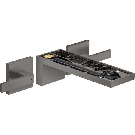 Mitigeur lavabo à 3 trous AXOR MYEDITION avec poignée en noir brossé chrome (1/2)