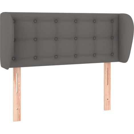 Testiera Testata del letto ad Orecchio Grigia 103x23x78/88 cm in Similpelle (1/5)