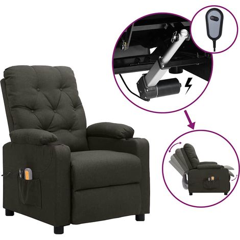 Fauteuil électrique de massage-Chaise de relaxation-Fauteuil Relax Taupe Tissu 969523 (1/5)