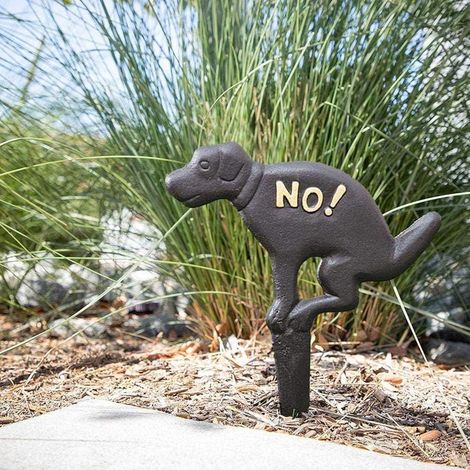 Panneau d'arrêt de Merde de Chien en Fonte, Panneau d'arrêt pour Pelouse, Jardin, Extérieur, Durable, Robuste, Zone Interdite aux Animaux de Compagnie (petite) (1/5)