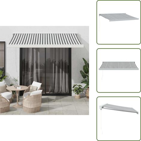 vidaXL Auvent rétractable anthracite et blanc 3,5x2,5m tissu/aluminium (1/5)