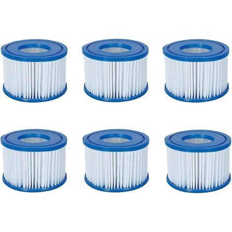 Lot de 6 cartouches filtrantes pour jacuzzi Bestway, Lay-Z-Spa, Coleman SaluSpa 90352E 58323 (1/5)