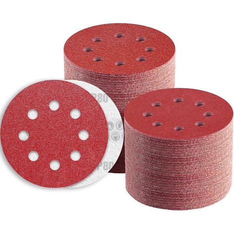 Schleifscheiben 125mm Klett 80 Körnung 8 Loch 80 Stück (1/5)