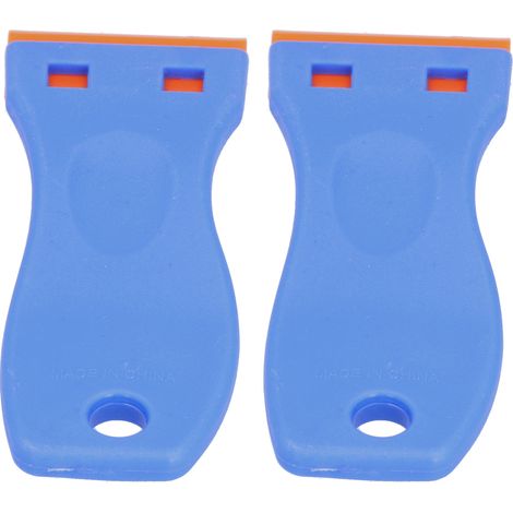 Lot de 2 grattoirs en plastique multifonctionnels pour le nettoyage des autocollants et films adhésifs pour vitres de voiture. (1/5)