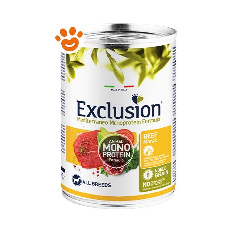 Exclusion Dog Mediterraneo All Breed Adult Manzo - Exclusion Dog Mediterraneo All Breed Adult Manzo - Lattina Da 400 Gr
