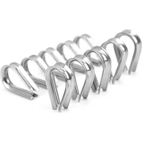 Anneaux de serrage en acier inoxydable 4mm pour câbles marins, avec clips de protection et cosses renforcées (1/5)