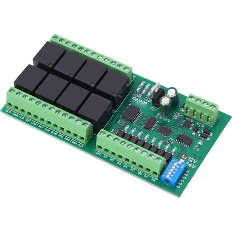 8-Kanal RS485 Relaismodul-Schaltplatine DC 12V Controller Zubehör (1/5)