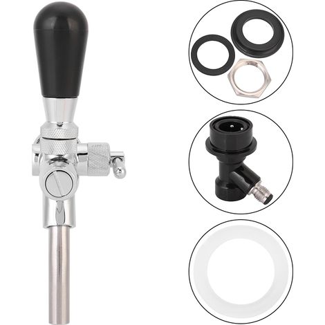 Robinet à bière réglable Acier inoxydable chromé Bec long anti-mousse Raccord Ball Lock G5/8 pour fût homebrewing frigo (1/5)
