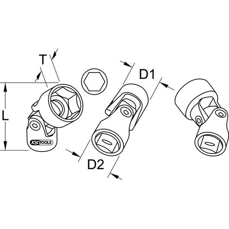 3/8" Douilles articulées 6 pans CHROMEplus, 10mm