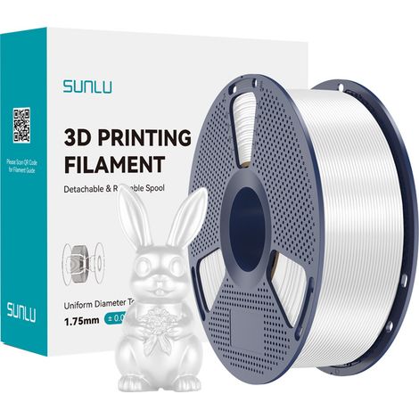 Filamento SUNLU PLA+ Seda 1,75 mm 1 kg (blanco) (1/5)