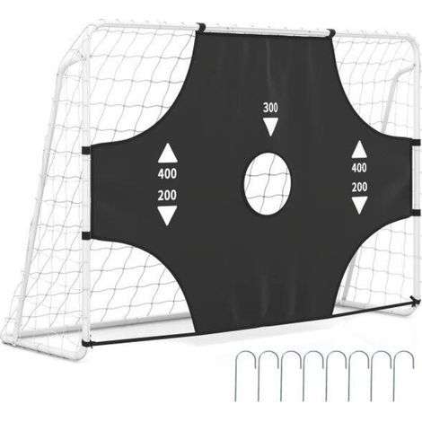 5 trous de tir, but de football 215 x 77 x 152 cm, cible amovible et 8 piquets pour l'entraînement (1/5)