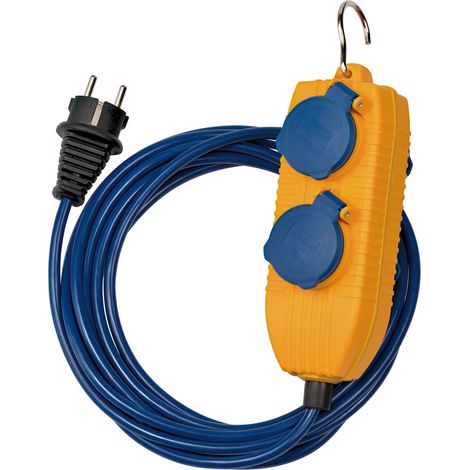 Brennenstuhl 1161750020 Strom Verlängerungskabel Gelb, Blau 5.00 m AT-N05V3V3-F 3G 1,5 mm² (1/4)