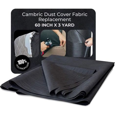 Housse de protection anti-poussière en batiste noire 60" x 3 yd pour canapés. fauteuils. sommiers à ressorts pour lits doubles et queen size. Cache le cadre intérieur et les agrafes des meubles. (1/5)