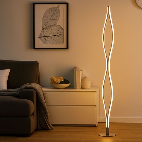 LED Steh Leuchte Schlaf Gäste Zimmer Strahler Lese ALU Stand Lampe gewellt 780256