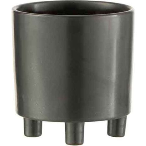 Cache-Pot en Céramique "Smoke" 16cm Gris & Noir (1/2)