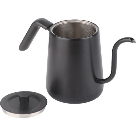 Wasserkocher aus Edelstahl mit Schwanenhals für Kaffee, Tee und Aufguss, automatische Temperaturregelung, Schwarz, 220 V (1/5)