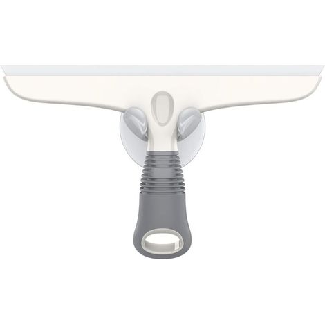 Raclette en Silicone avec Support Ventouse,Raclette Polyvalente pour Vitre,Fenêtre, Porte de Douche, Salle de Bain,Raclette Tout Usage, Blanc et Gris (1/4)