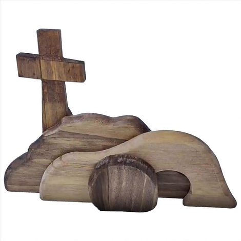 Scène de Pâques et décoration de tombeau de Pâques en bois (1/5)