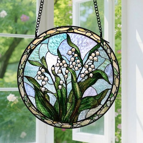 Capteur de Soleil en Vitrail Décoration Spirituelle pour Maison 30cm (1/4)