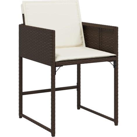 Sedie da Giardino con Cuscini 4 pz Marroni in Polyrattan vidaXL (1/5)