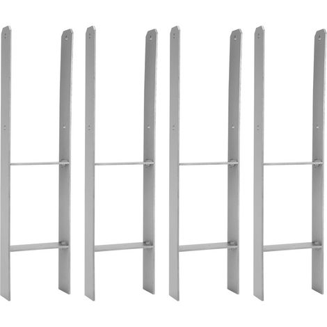 SWANEW 4x Support de poteau H-ancre Poteaux de Clôture 141MM