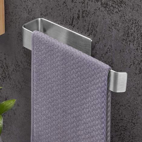 Porte-serviettes adhésif mural en acier inoxydable, 23 cm, sans perçage, pour salle de bain, cuisine, chambre à coucher (1/5)