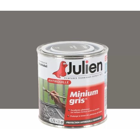 Peinture protection antirouille Minium Julien Gris Mat 0,25 L (1/3)