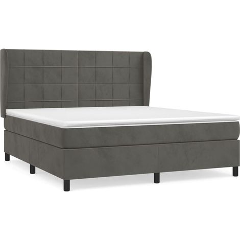 Maison Exclusive - Boxspringbett mit Matratze Dunkelgrau 180x200
