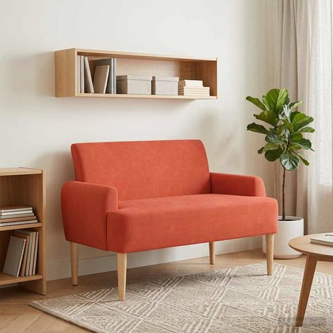 vidaXL Loveseat con bottoni imbottiti Rosso Arancio 116 x 67 x 81 cm (1/5)