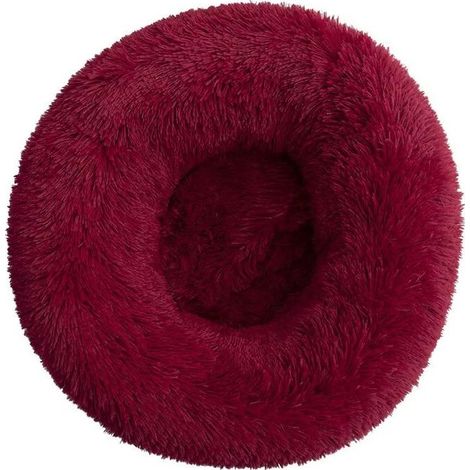 Lit pour Chat, Coussin Moelleux, Doux Lavable pour Chats Chiens (Bourgogne, 70 cm), (1/5)
