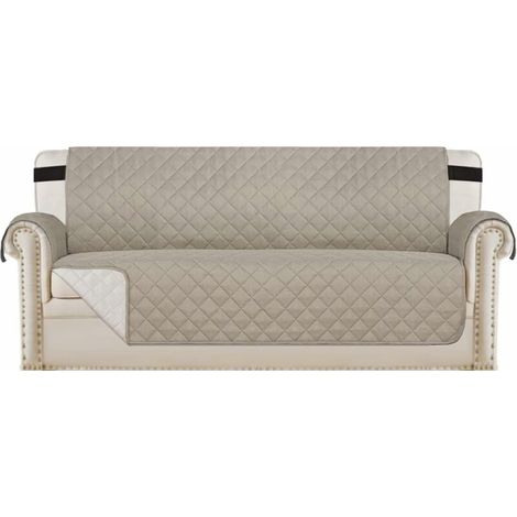 Couch Cover for Dogs/Cats/Pets Quilted Couch Slipcover with Non-Slip Elastic Band Water Resistant Couch Slipcovers Couch Slipcovers Seat Width: 66 (Khaki/Beige) (1/5)