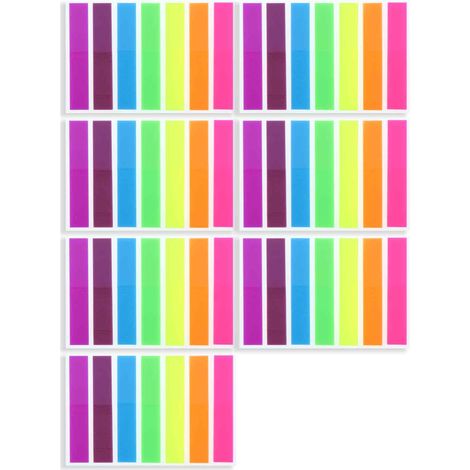Étiquettes autocollantes, marque-pages, surligneurs, 8 x 45 mm, 7 lots, 7 couleurs (1/5)