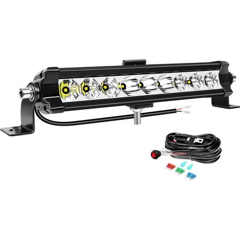 Barre LED 11'' 28 cm 30W 3000LM Rampe LED Avec Faisceau 12V Rangée Unique Barres Lumineuse LEDs Feux Antibrouillard pour 4x4 Voiture Camion Tracteur Bateau Offroad Véhicule, 6000K Blanc (1/5)