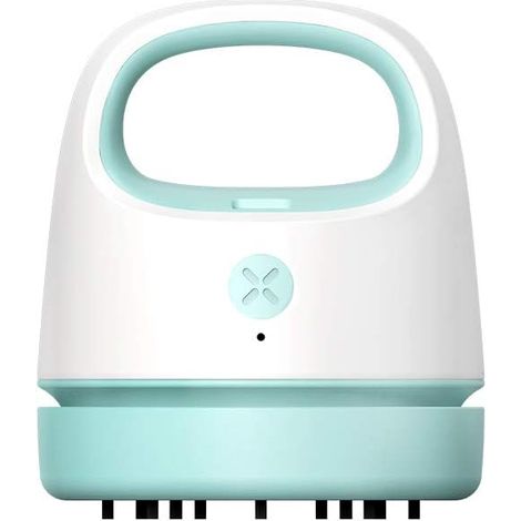 Mini-Tischstaubsauger, USB-aufladbar, tragbar, kabellos, 360° drehbar, Mini-Handstaubsauger für Schule, Zuhause, Büro und Auto (Blau)