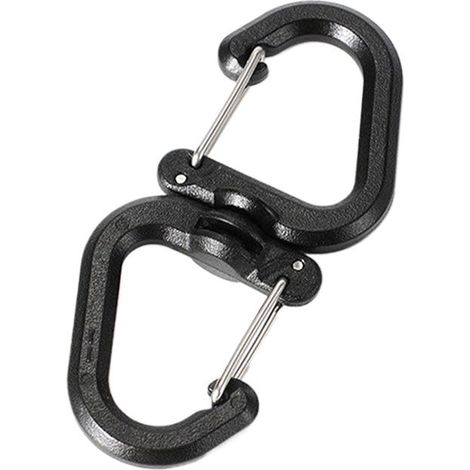 4-teiliges Doppelkarabiner-Set, doppelt drehbare Clips, Outdoor-Hakenclip, tragbar, mit 360°-Drehgelenk (1/5)